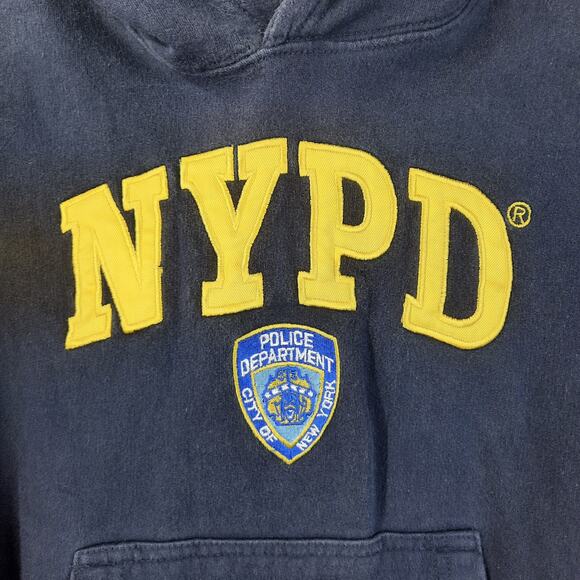 City of New York Hoodie Youth Large 14/16 NYPD Pull-Over Navy Blue - Picture 2 of 6